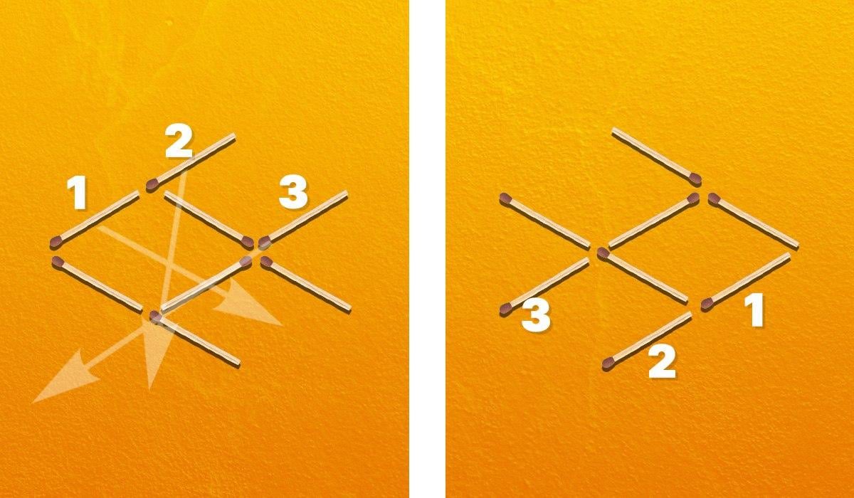 Abyste rybu otočili doprava, musíte přesunout tři zápalky / koláž Moje