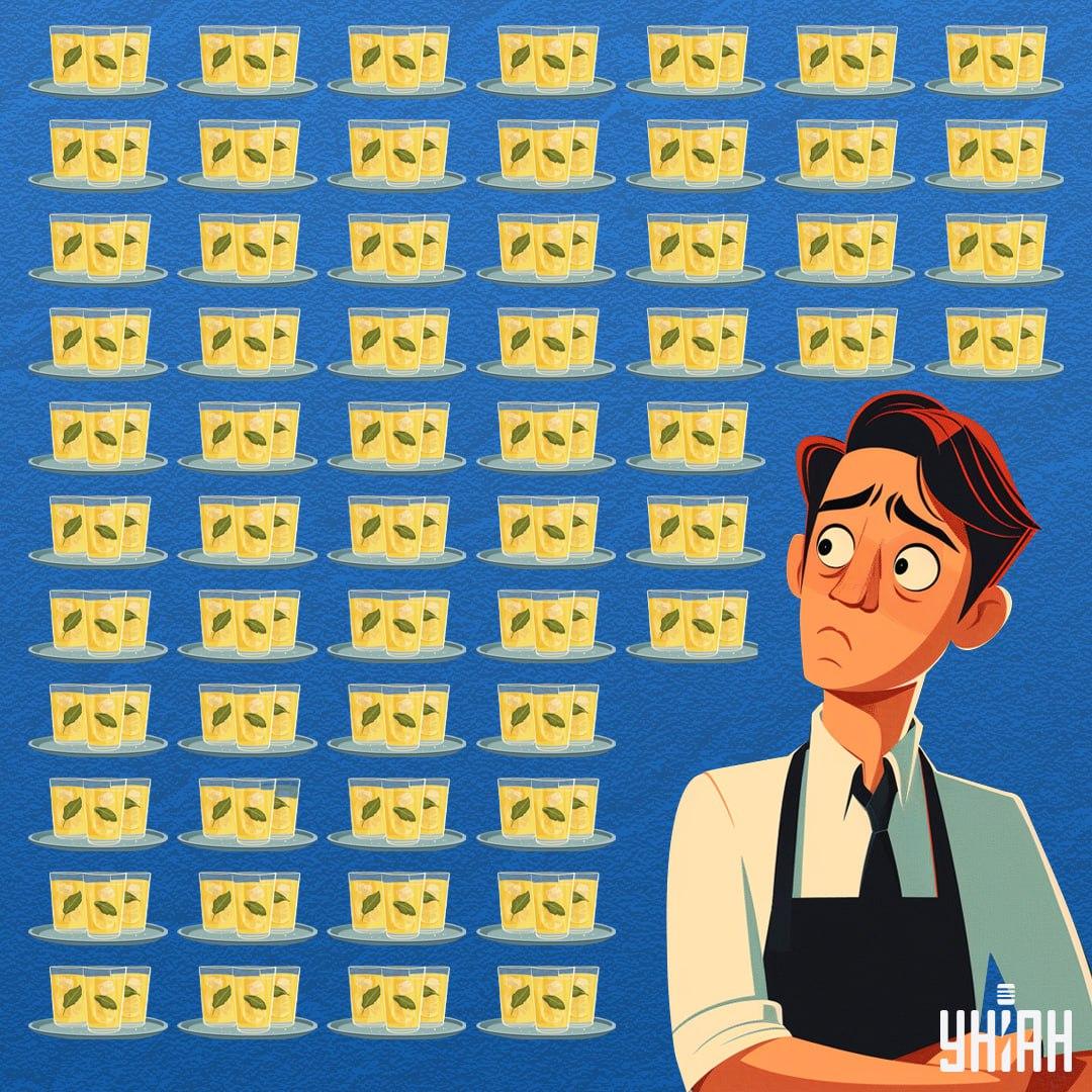 Najděte sklenici, ve které je méně limonády než v ostatních nádobách / koláž Moje.