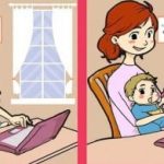 Super hádanka: najděte 3 rozdíly na obrázku maminky a dítěte