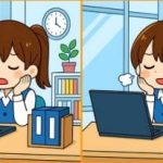 Super hádanka: najděte 3 rozdíly na obrázku ženy v kanceláři